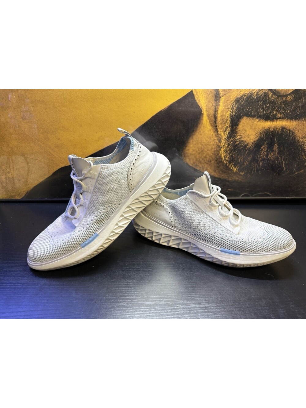 Cole Haan Zerogrand WFA Stitchlite Oxford Shoes White Blue Mens 13M C36700
